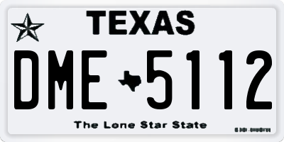 TX license plate DME5112