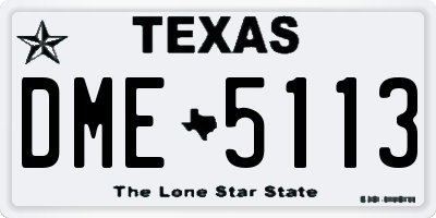 TX license plate DME5113