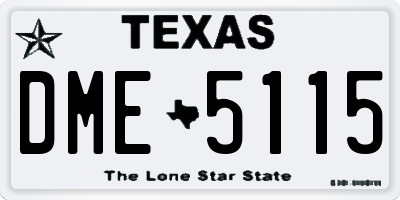 TX license plate DME5115