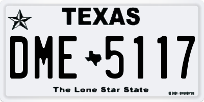 TX license plate DME5117