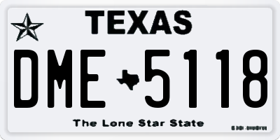 TX license plate DME5118