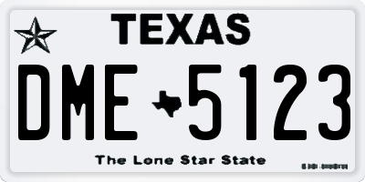 TX license plate DME5123