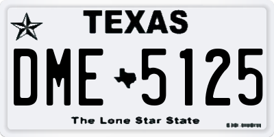 TX license plate DME5125