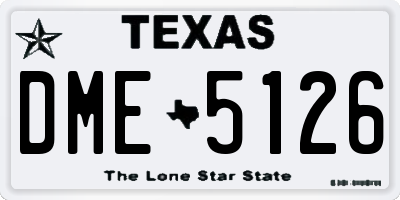 TX license plate DME5126