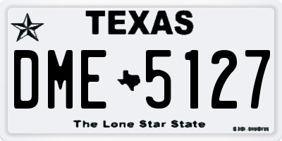 TX license plate DME5127