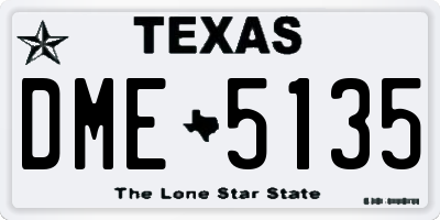TX license plate DME5135