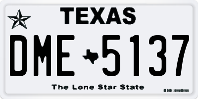 TX license plate DME5137