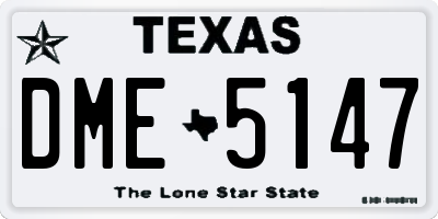 TX license plate DME5147
