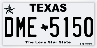 TX license plate DME5150