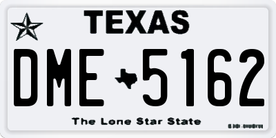 TX license plate DME5162