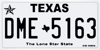 TX license plate DME5163