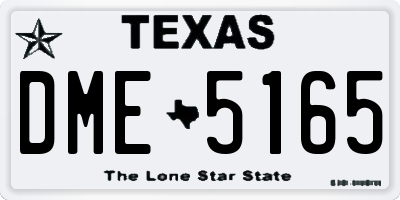 TX license plate DME5165