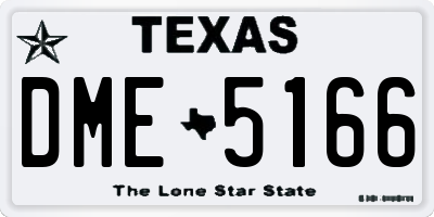 TX license plate DME5166