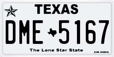 TX license plate DME5167