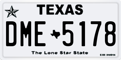 TX license plate DME5178
