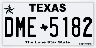 TX license plate DME5182