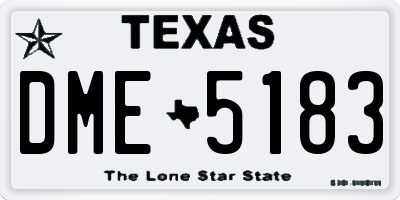 TX license plate DME5183
