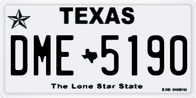 TX license plate DME5190