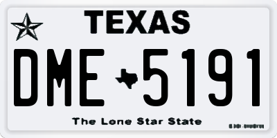 TX license plate DME5191