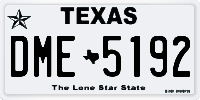TX license plate DME5192