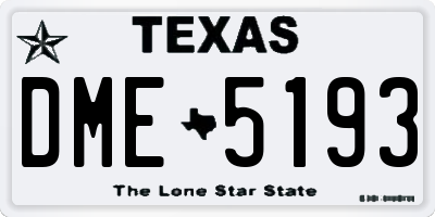 TX license plate DME5193