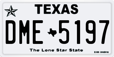 TX license plate DME5197