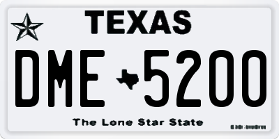TX license plate DME5200