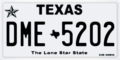 TX license plate DME5202