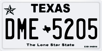TX license plate DME5205