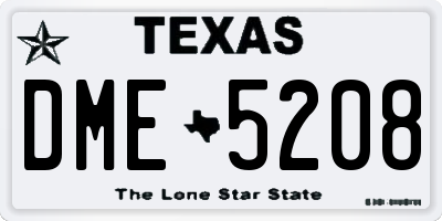 TX license plate DME5208