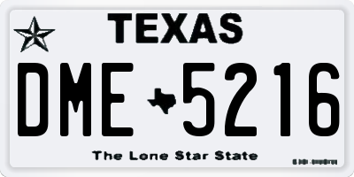 TX license plate DME5216