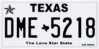 TX license plate DME5218