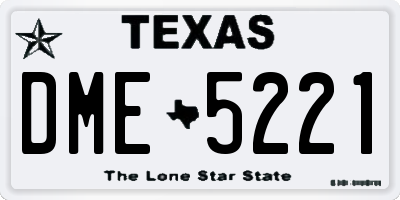 TX license plate DME5221