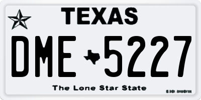 TX license plate DME5227