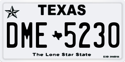 TX license plate DME5230