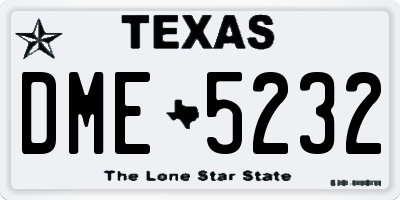 TX license plate DME5232