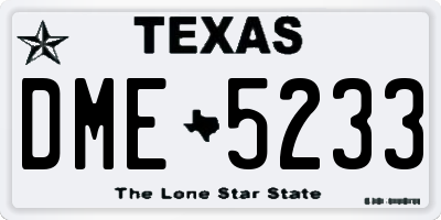 TX license plate DME5233