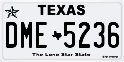 TX license plate DME5236
