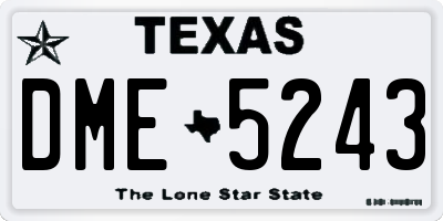 TX license plate DME5243