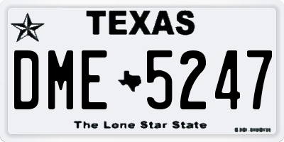 TX license plate DME5247