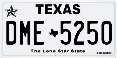 TX license plate DME5250