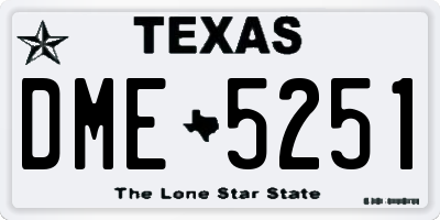 TX license plate DME5251