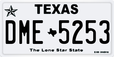 TX license plate DME5253