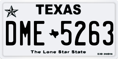 TX license plate DME5263