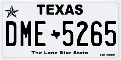 TX license plate DME5265