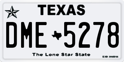 TX license plate DME5278
