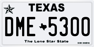 TX license plate DME5300