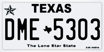 TX license plate DME5303