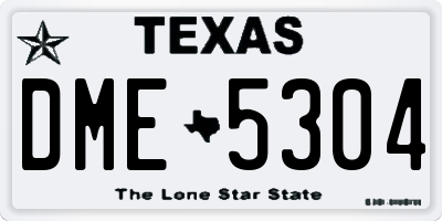 TX license plate DME5304