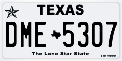 TX license plate DME5307